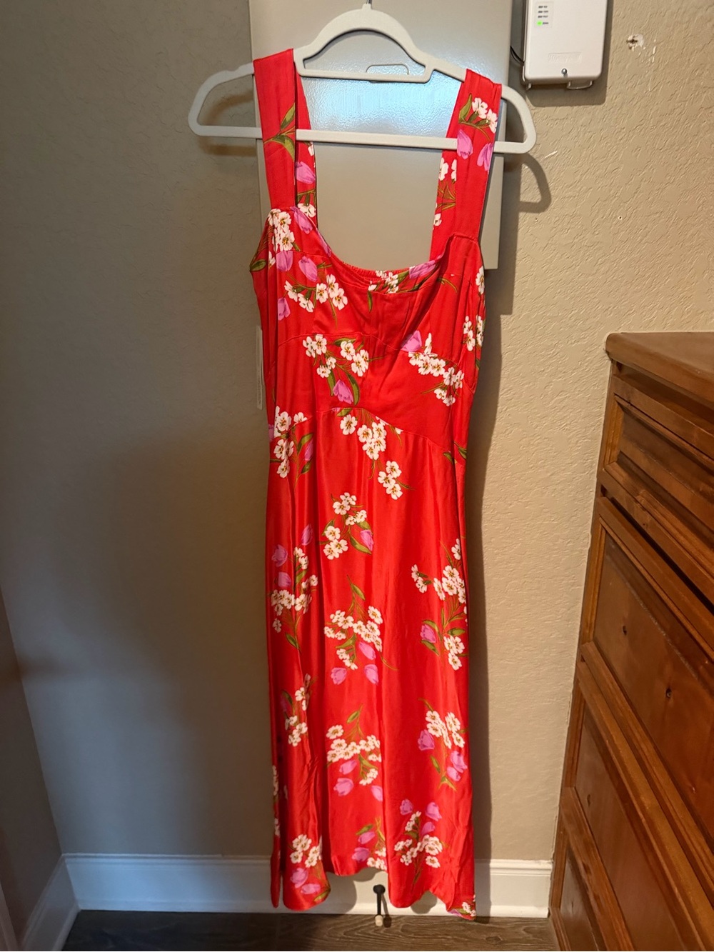 Maeve Red Floral Midi Dress